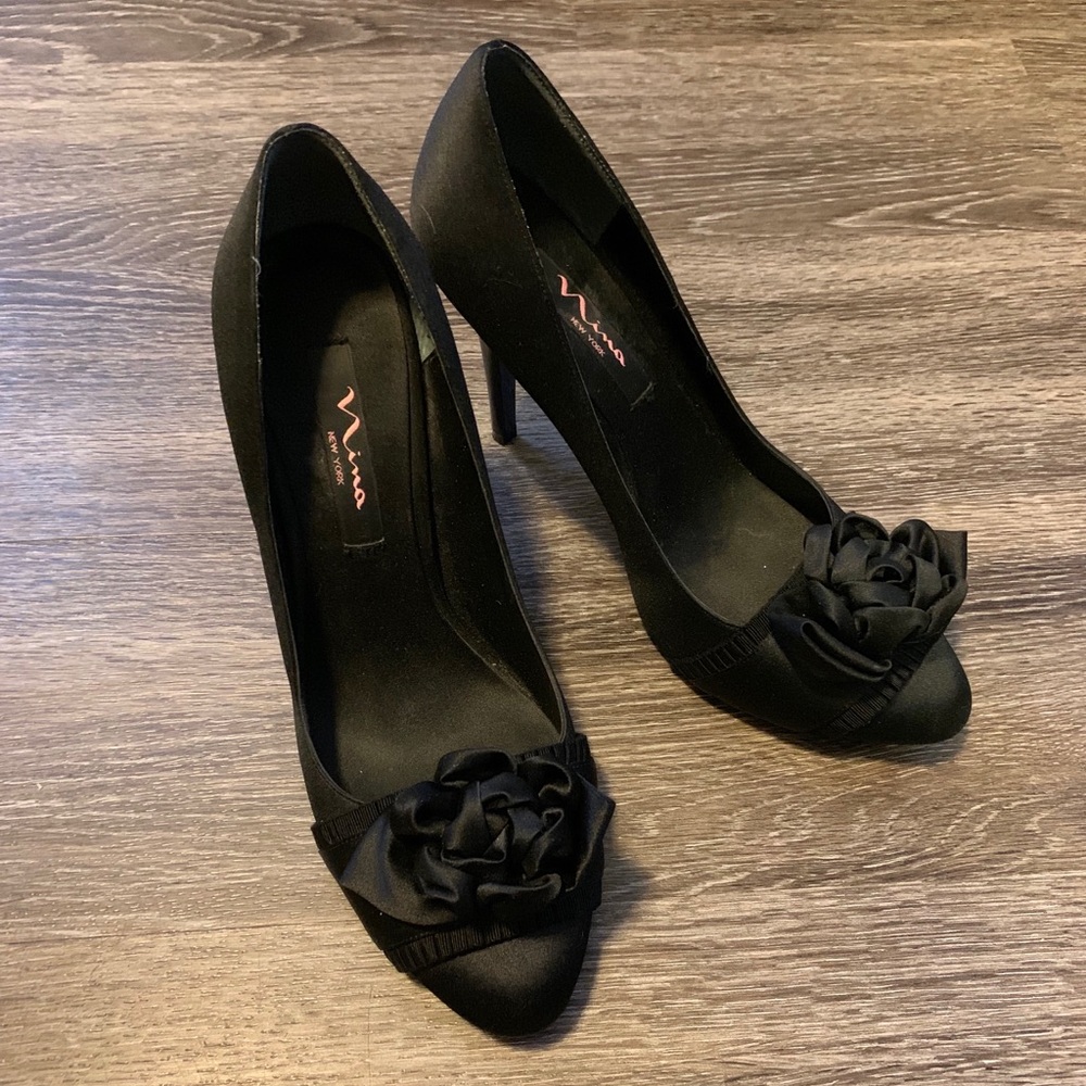 Nina Black Rose Heels